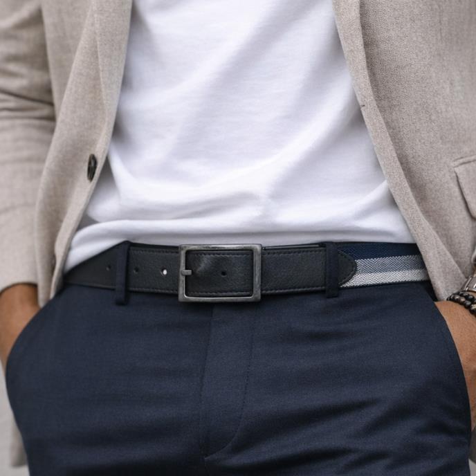 totes® Mens Stripe Reversible Belt Multi